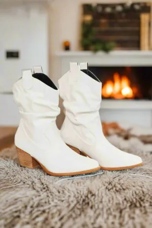 White Cowboy Booties