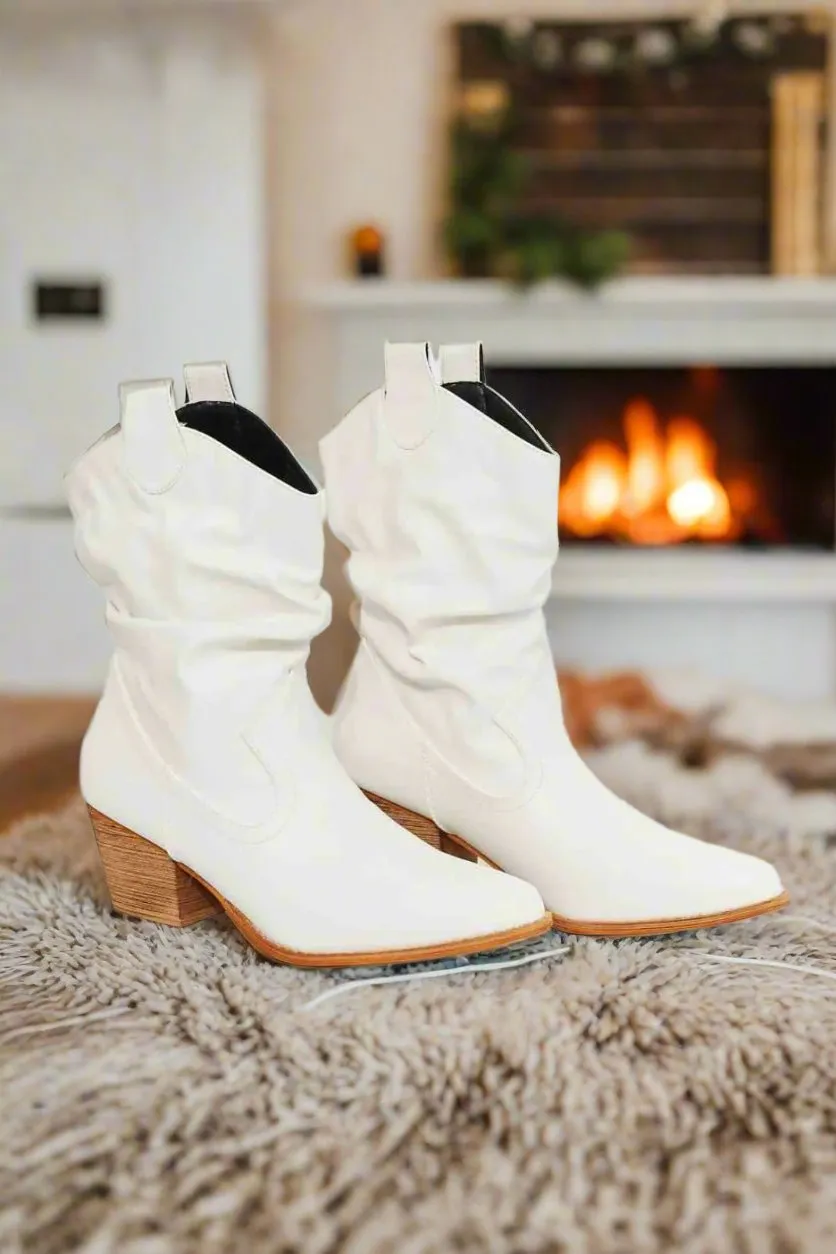 White Cowboy Booties
