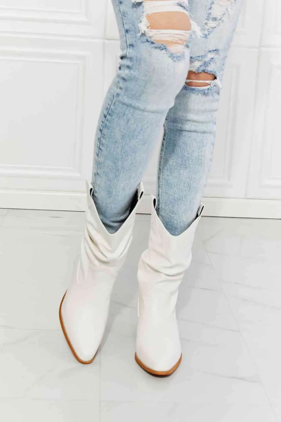 White Cowboy Booties