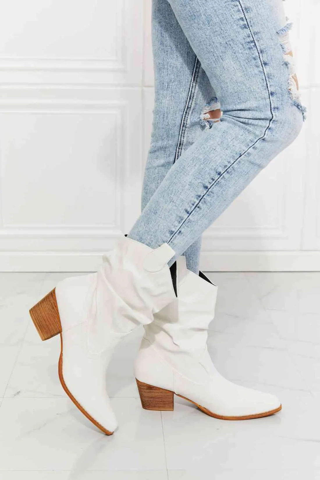White Cowboy Booties