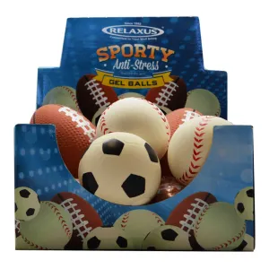 Wholesale Sporty Gel Stress Balls Displayer of 10