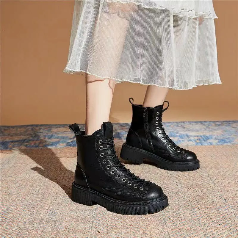 Women's All-match Platform Lace-up Ankle Boots
