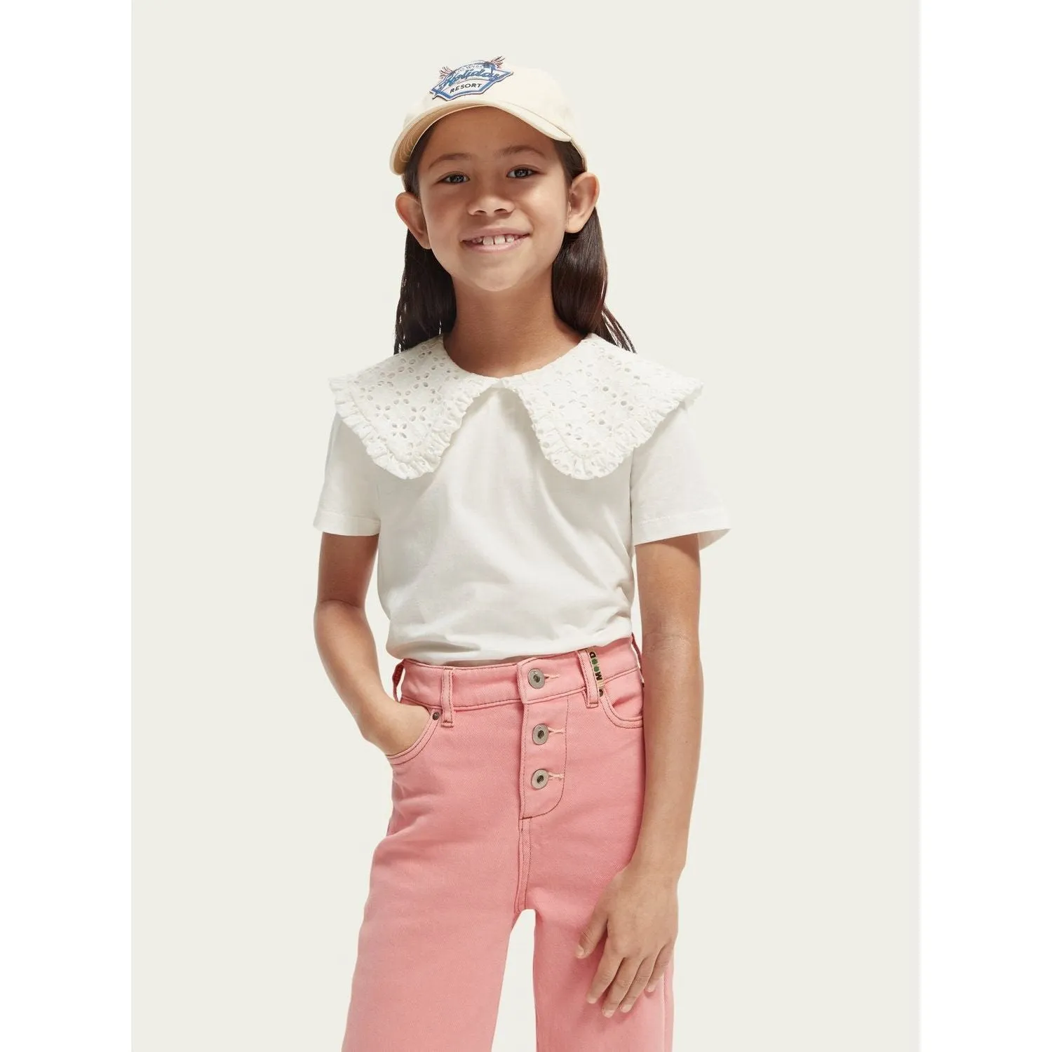 Woven Collar T-Shirt - Off White