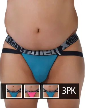 Xtremen 91054x-3 3pk Jockstrap Petrol-fuchsia-petrol