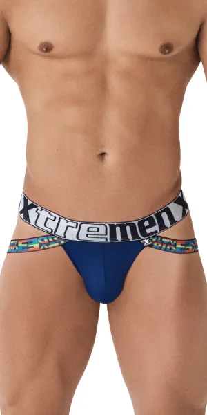Xtremen 91084 Microfiber Pride Jockstrap Blue