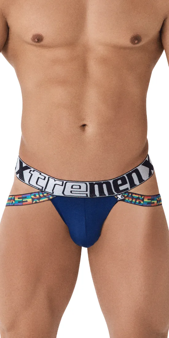 Xtremen 91084 Microfiber Pride Jockstrap Blue