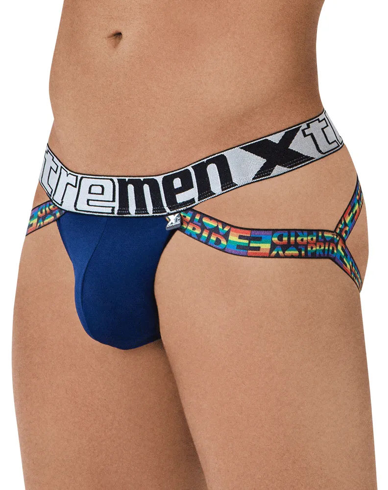 Xtremen 91084 Microfiber Pride Jockstrap Blue