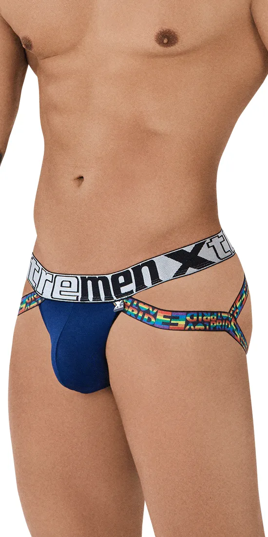 Xtremen 91084 Microfiber Pride Jockstrap Blue