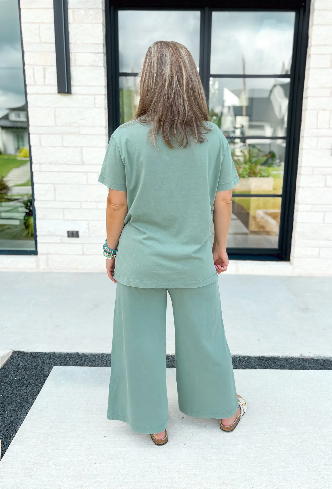 Z SUPPLY Shayla Cotton Jersey Crew Neck Tee in Palm Green