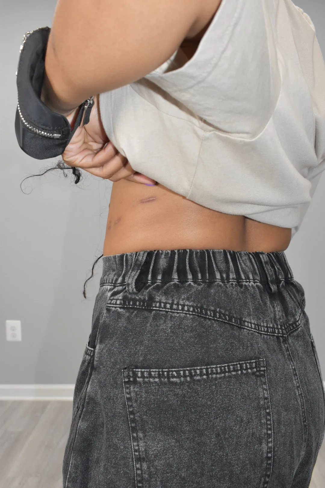 Zoe Wide Legged Black Denim Jeans